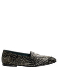 Dolce & Gabbana Black Silver Embellished Dress Loafers Shoes