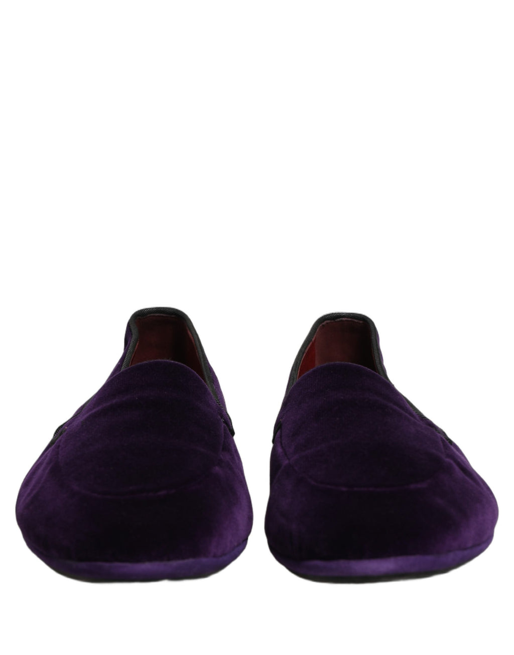 Dolce & Gabbana Violet Velvet Slip On Men Flats Loafers Shoes