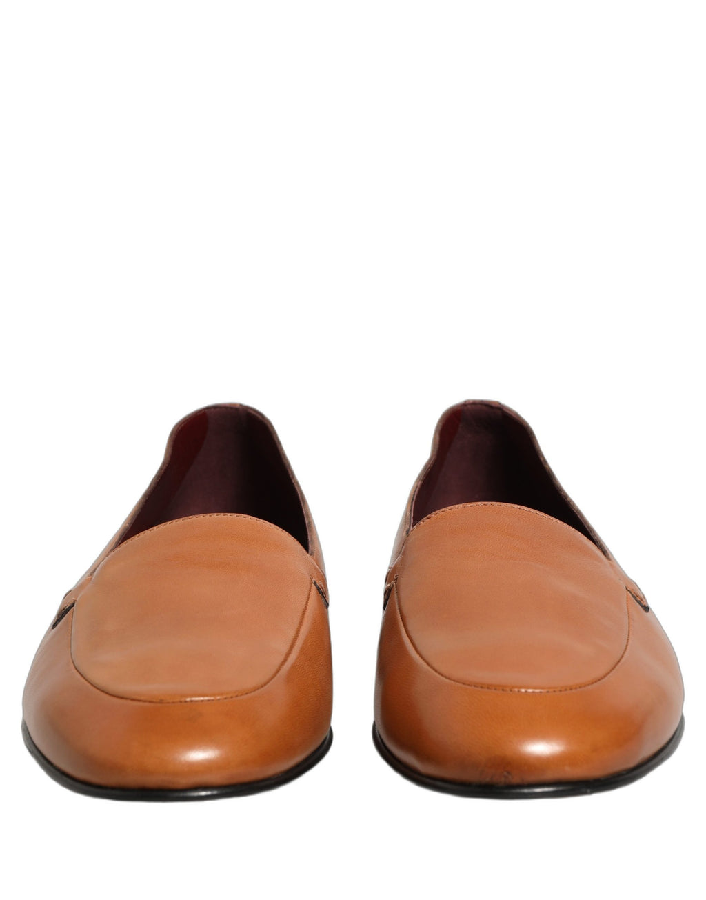 Dolce & Gabbana Brown Leather Logo Slip On Men Loafers Shoes