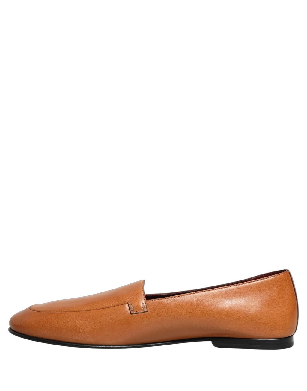 Dolce & Gabbana Brown Leather Logo Slip On Men Loafers Shoes