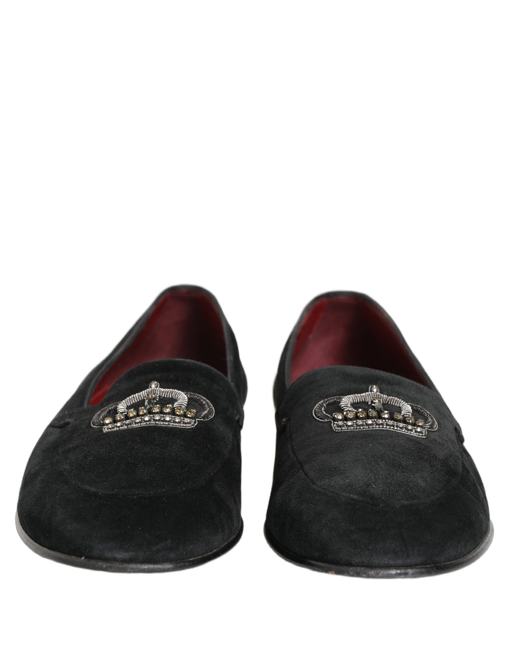 Dolce & Gabbana Black Crown Embellished Dress Loafers Shoes
