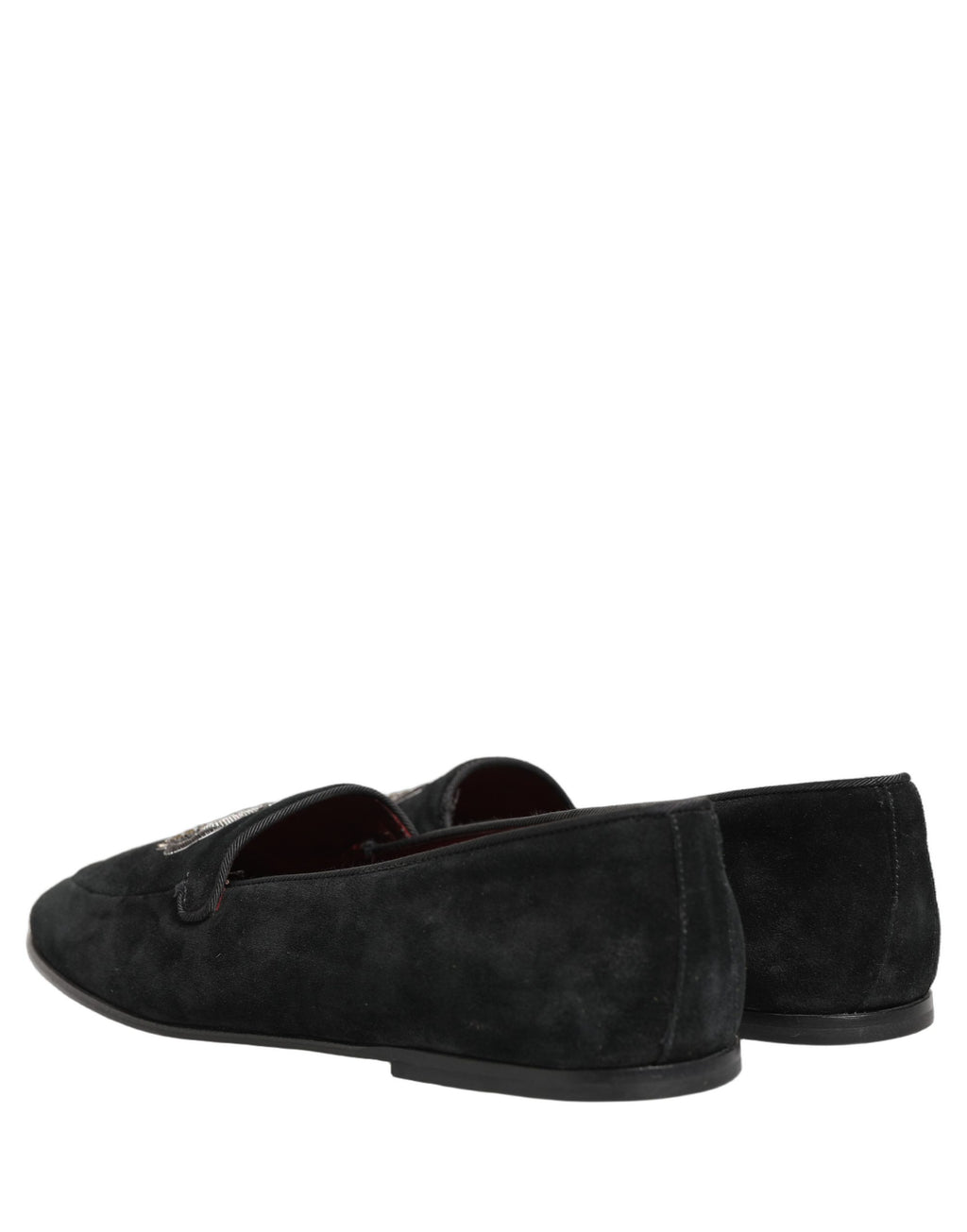 Dolce & Gabbana Black Crown Embellished Dress Loafers Shoes