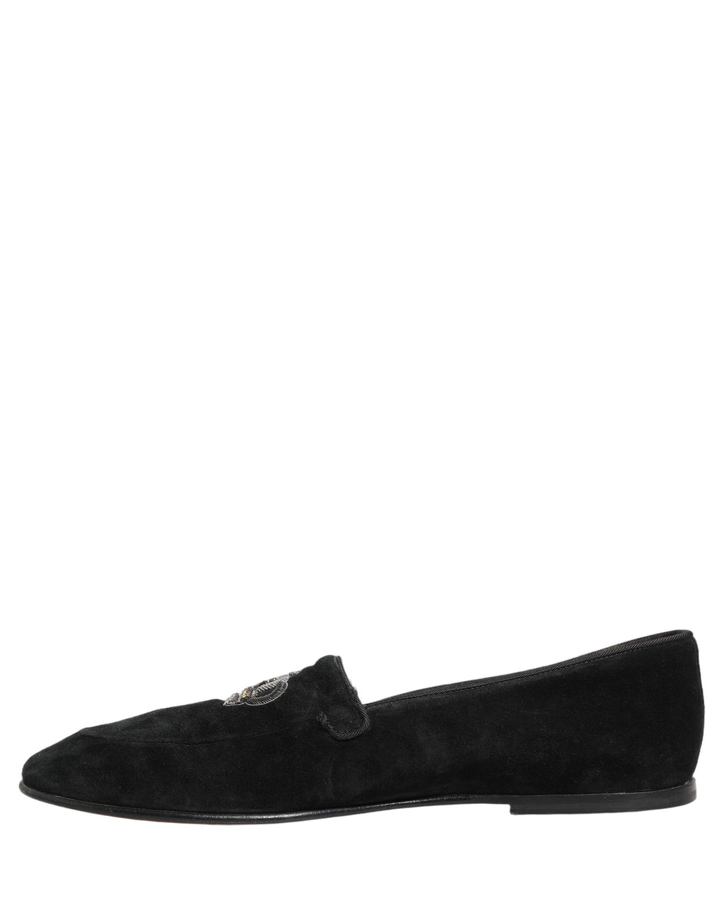 Dolce & Gabbana Black Crown Embellished Dress Loafers Shoes