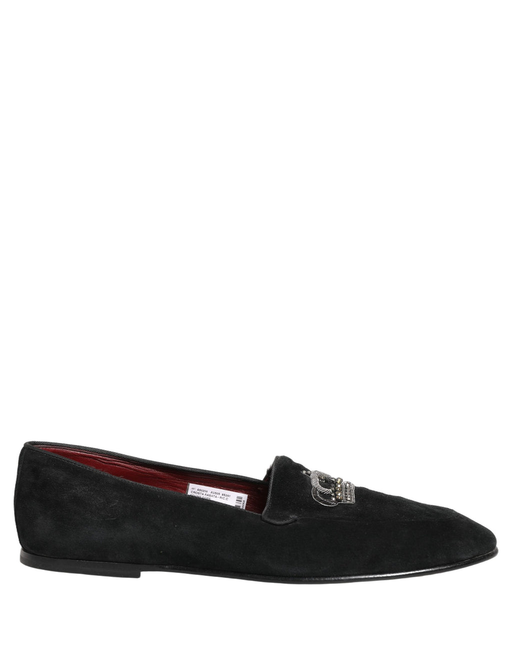 Dolce & Gabbana Black Crown Embellished Dress Loafers Shoes