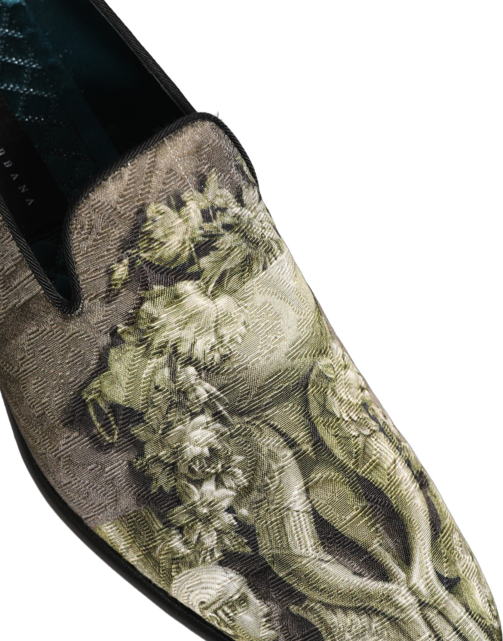 Dolce & Gabbana Brown Baroque Print Slip On Men Loafers Shoes