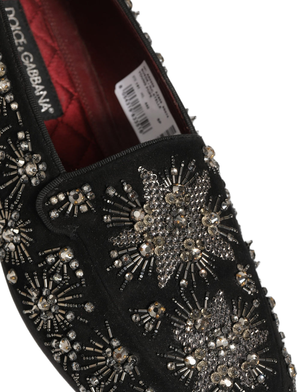 Dolce & Gabbana Black Crystal Embellished Dress Loafers Shoes