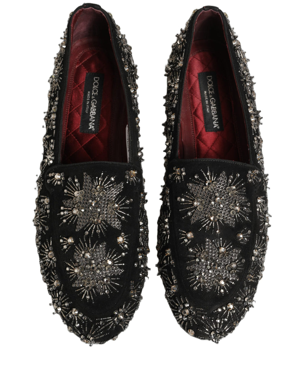 Dolce & Gabbana Black Crystal Embellished Dress Loafers Shoes