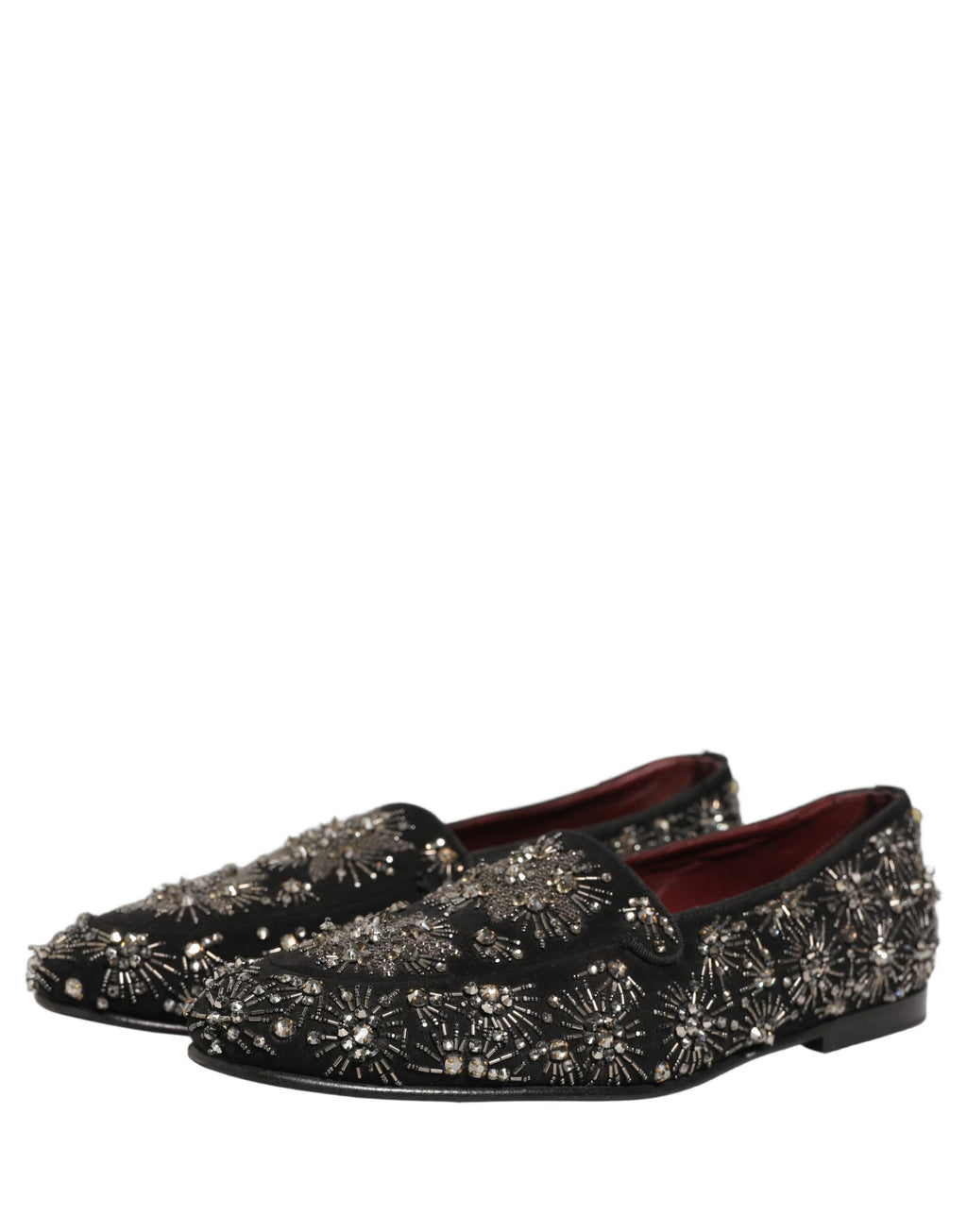 Dolce & Gabbana Black Crystal Embellished Dress Loafers Shoes