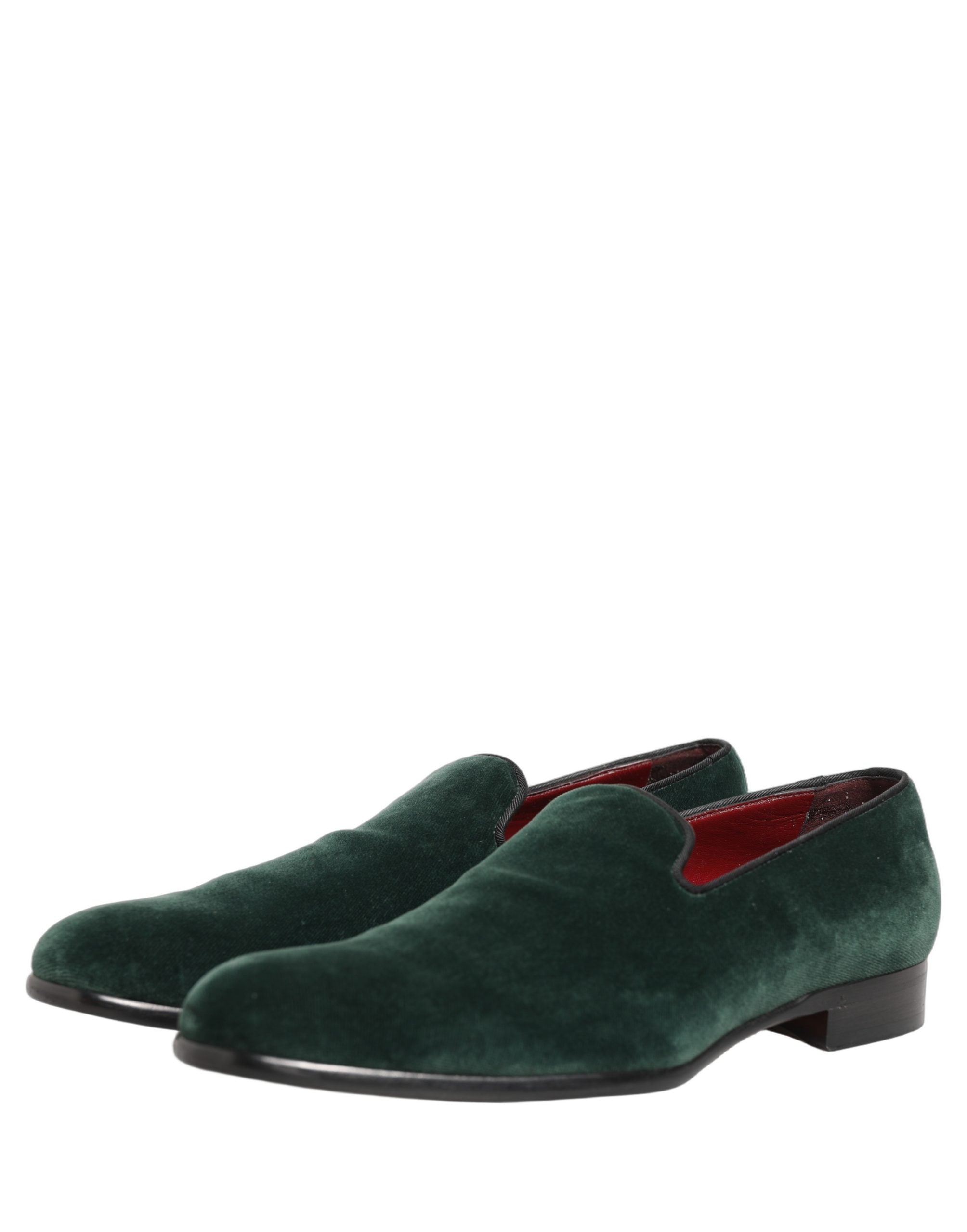 Dolce & Gabbana Green Suede Formal Slip On Men Loafers Shoes