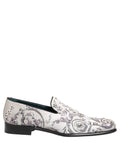 Dolce & Gabbana White Sequined Formal Slip On Loafers Shoes