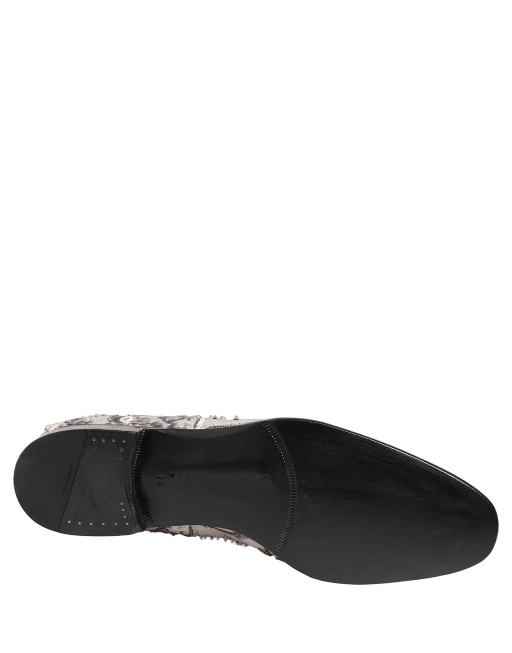 Dolce & Gabbana White Sequined Formal Slip On Loafers Shoes