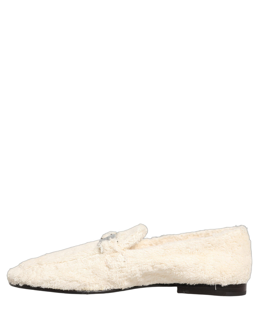 Dolce & Gabbana White Fur Shearling Men Dress Loafers Shoes