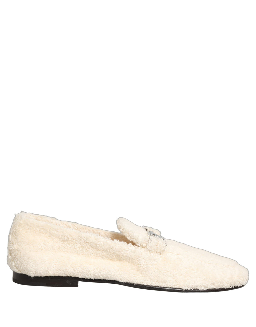 Dolce & Gabbana White Fur Shearling Men Dress Loafers Shoes