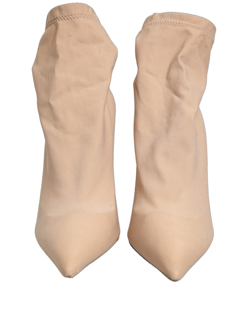 Dolce & Gabbana Beige Stretch Socks Heels Ankle Boots Shoes
