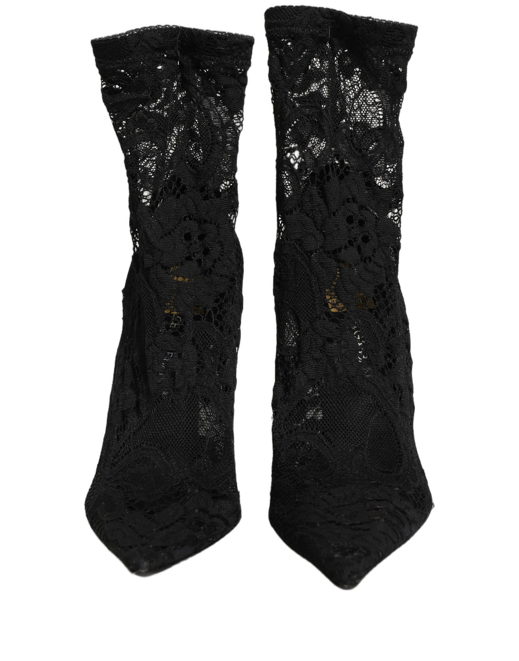 Dolce & Gabbana Black Socks Taormina Lace Pumps Boots Shoes