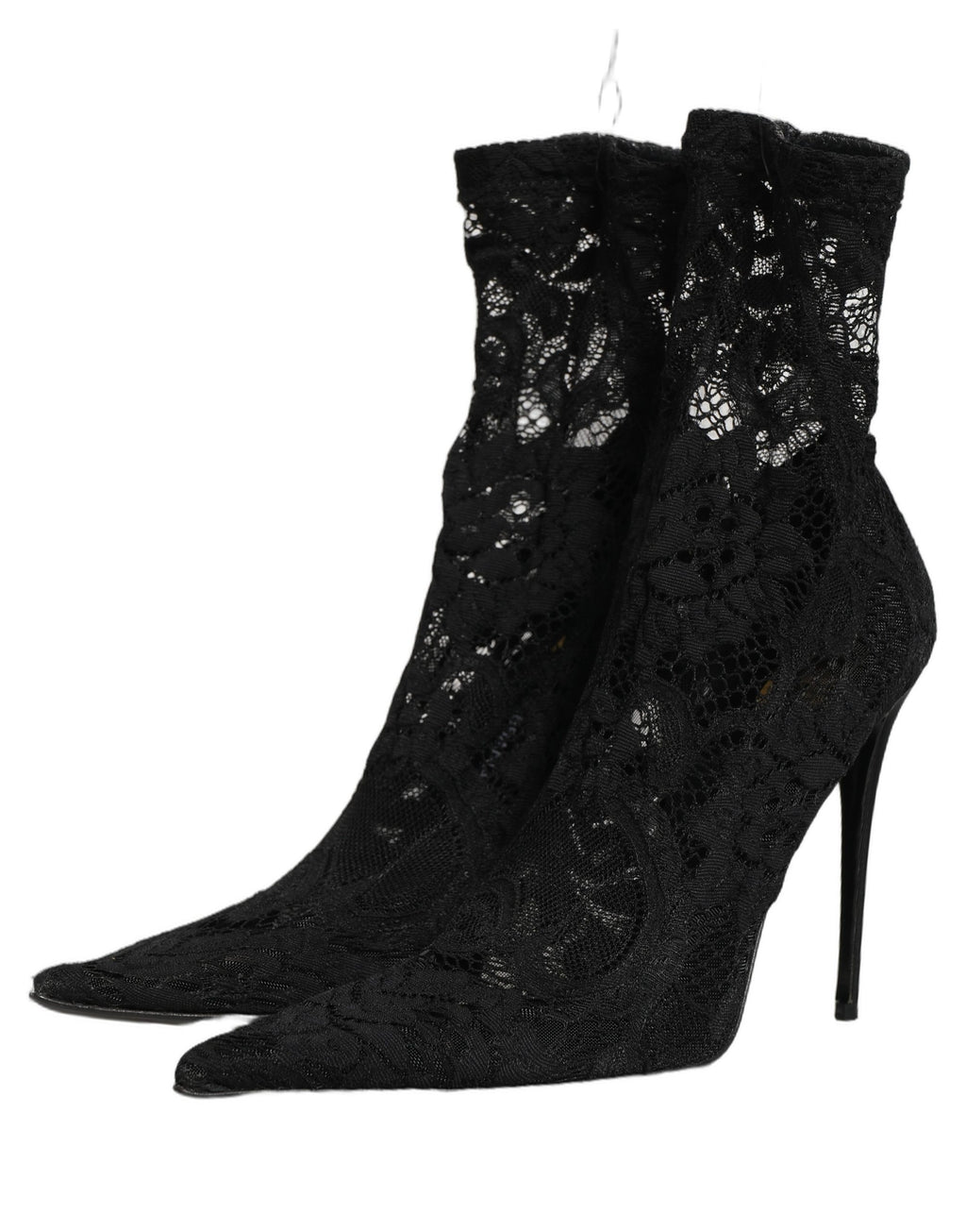 Dolce & Gabbana Black Socks Taormina Lace Pumps Boots Shoes