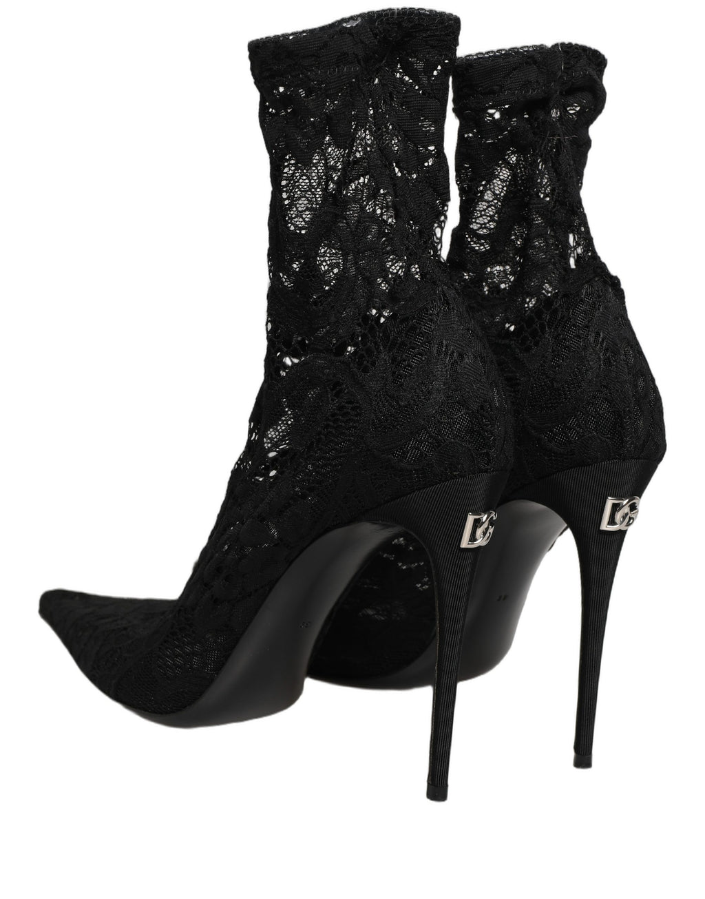 Dolce & Gabbana Black Socks Taormina Lace Pumps Boots Shoes