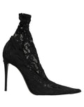 Dolce & Gabbana Black Socks Taormina Lace Pumps Boots Shoes