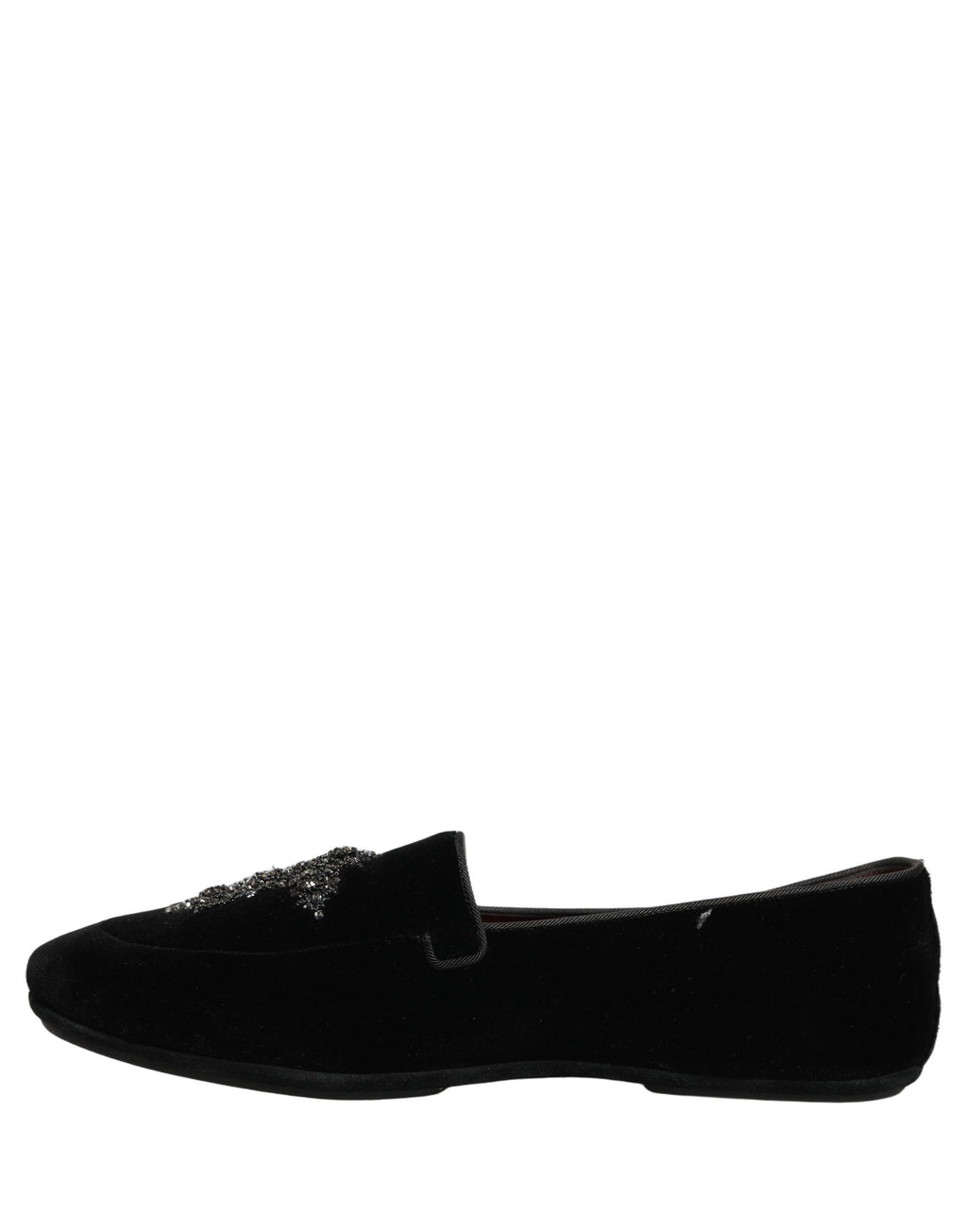 Dolce & Gabbana Black Suede Embellished Dress Loafers Shoes