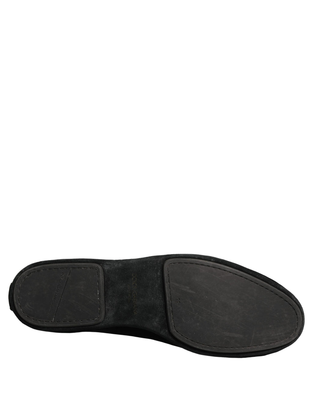 Dolce & Gabbana Black Suede Embellished Dress Loafers Shoes