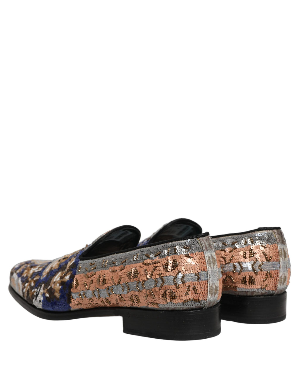 Dolce & Gabbana Multicolor Embroidered Sequin Loafers Shoes