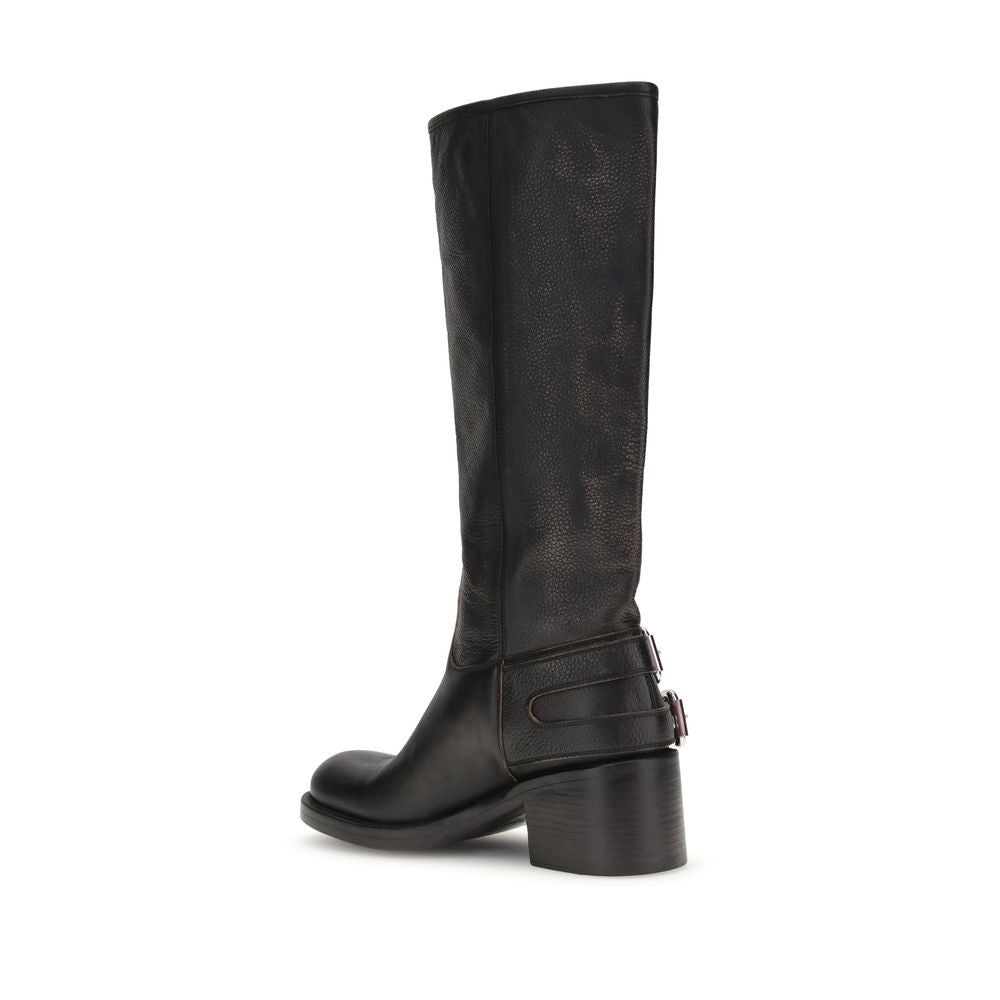 Chloé Black Calf Leather Bos Taurus Ankle Boots
