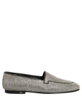 Dolce & Gabbana Silver Crystal Embellished Men Loafers Shoes