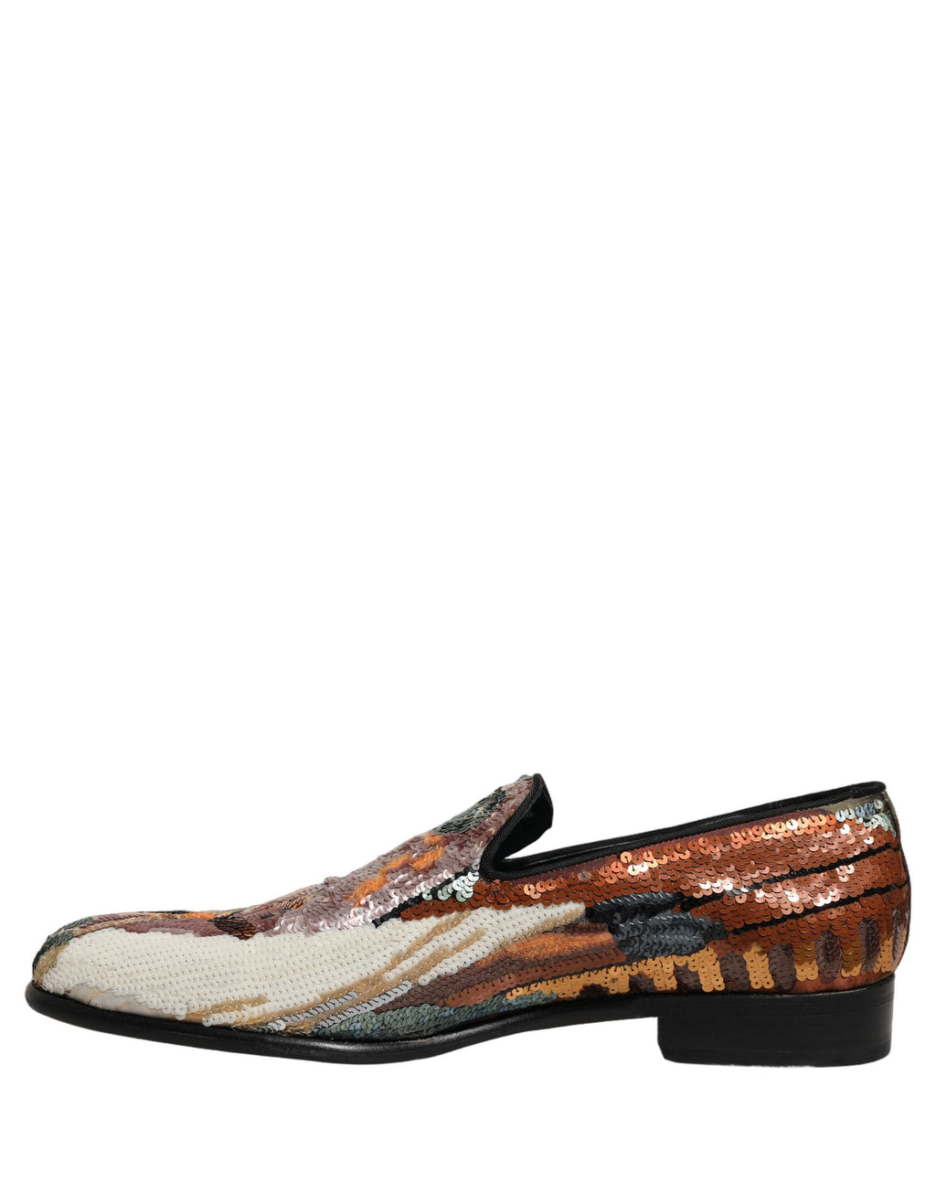 Dolce & Gabbana Multicolor Embroidered Sequin Loafers Shoes