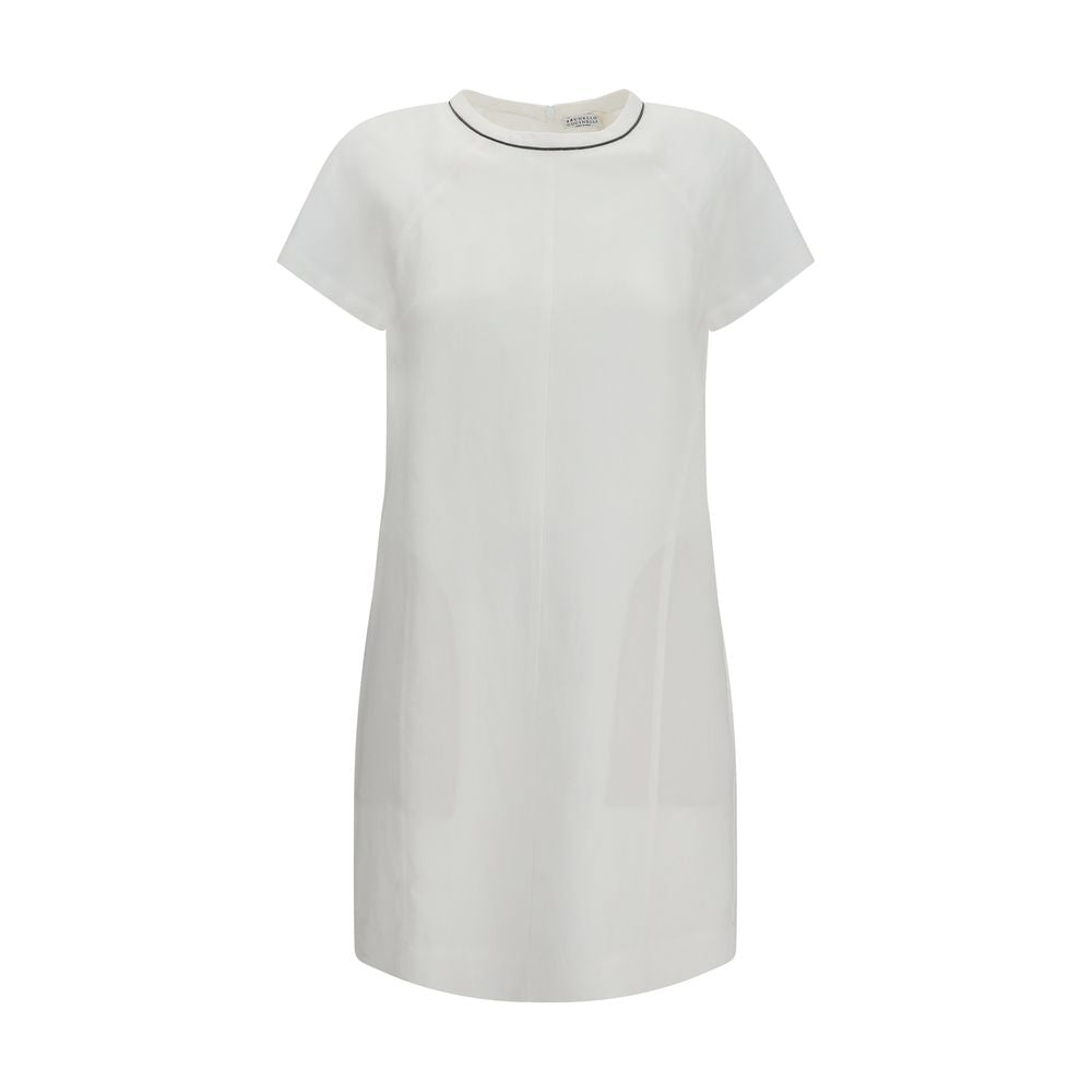 Brunello Cucinelli White Viscose Casual Dress