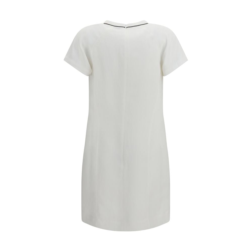 Brunello Cucinelli White Viscose Casual Dress