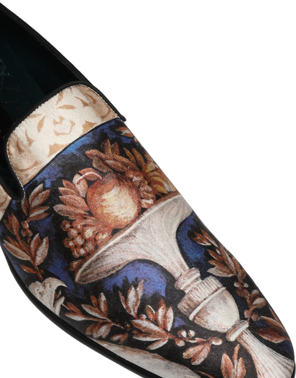 Dolce & Gabbana Multicolor Fruit Print Velvet Loafers Shoes