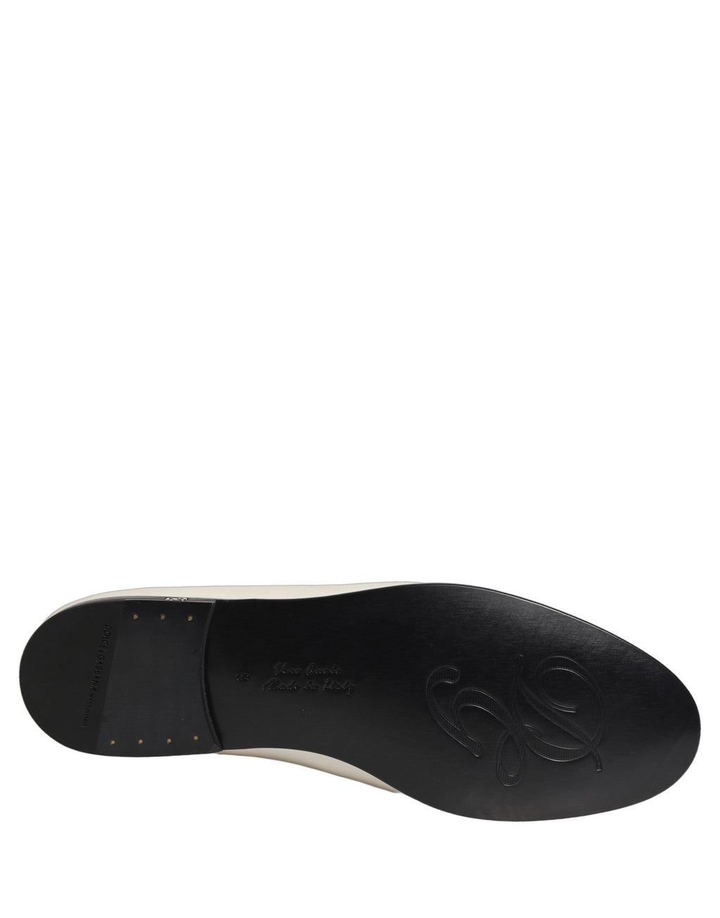 Dolce & Gabbana White Satin Logo Slip On Flats Loafers Shoes