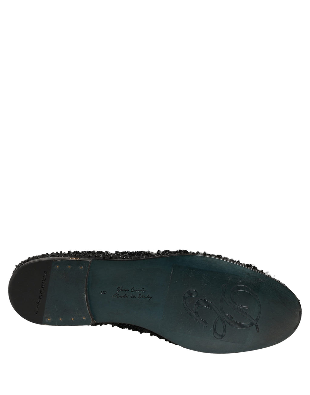 Dolce & Gabbana Black Velvet Embroidered Dress Loafers Shoes