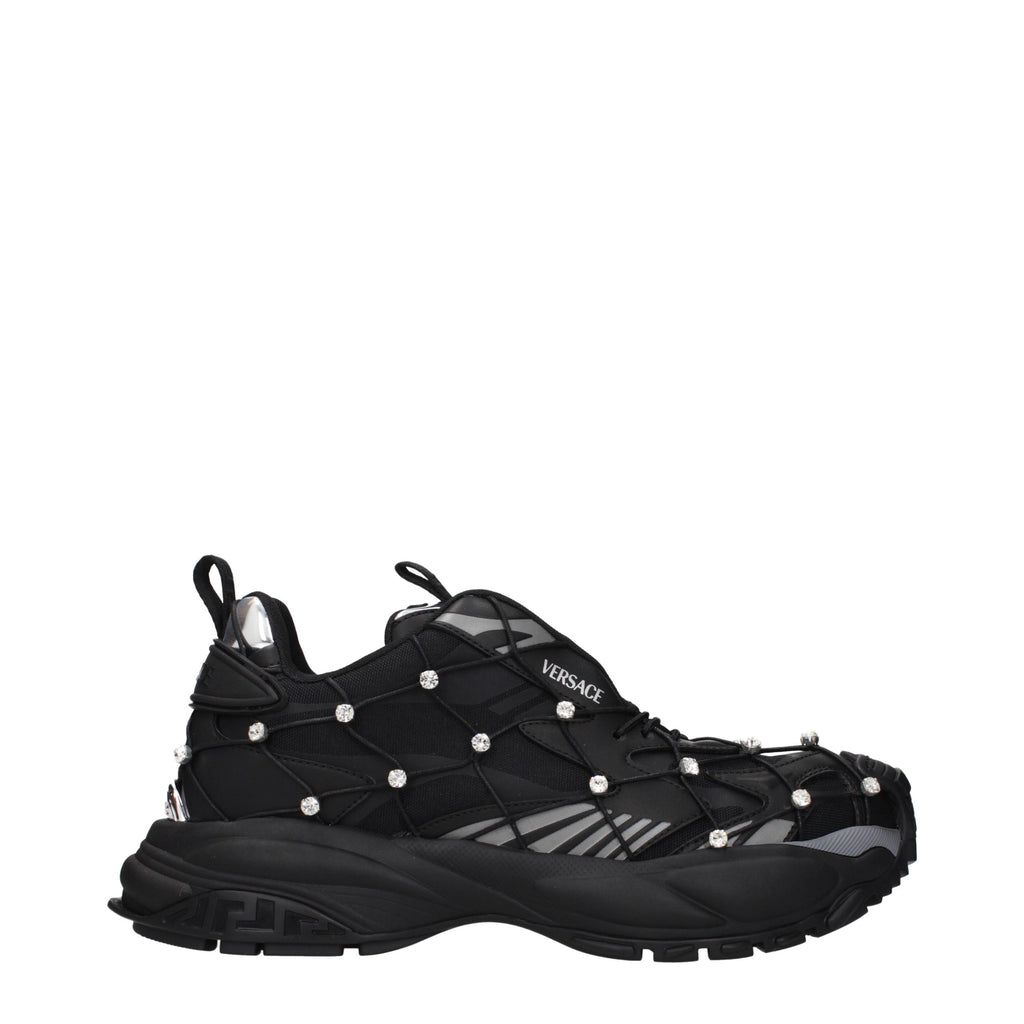 Versace Black Fabric Sneakers