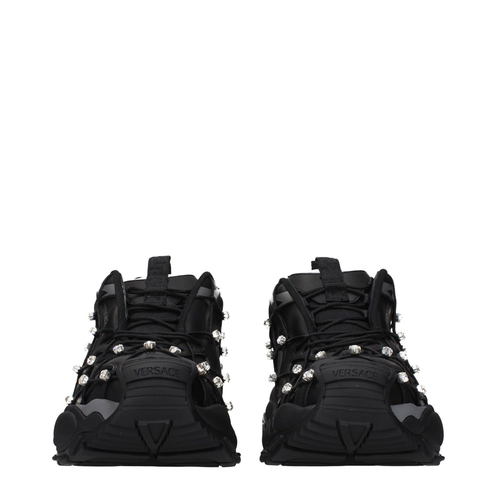 Versace Black Fabric Sneakers