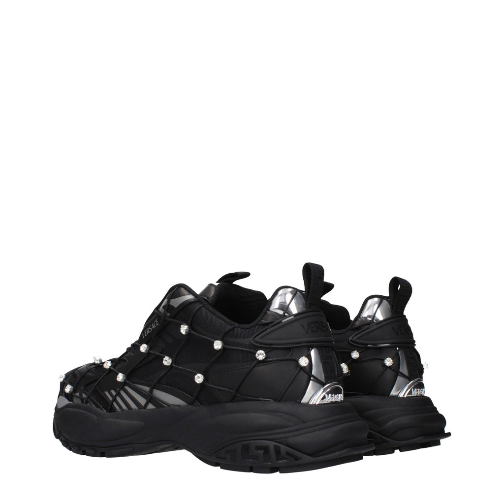 Versace Black Fabric Sneakers