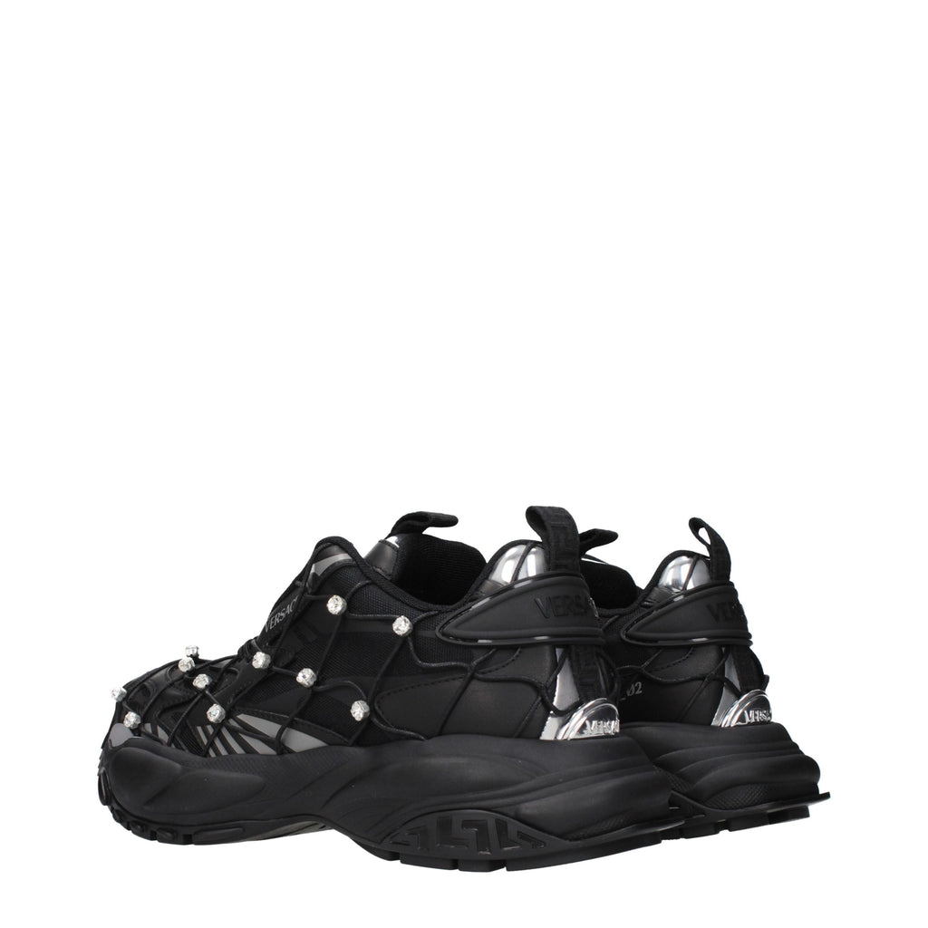 Versace Black Fabric Chunky Sneakers