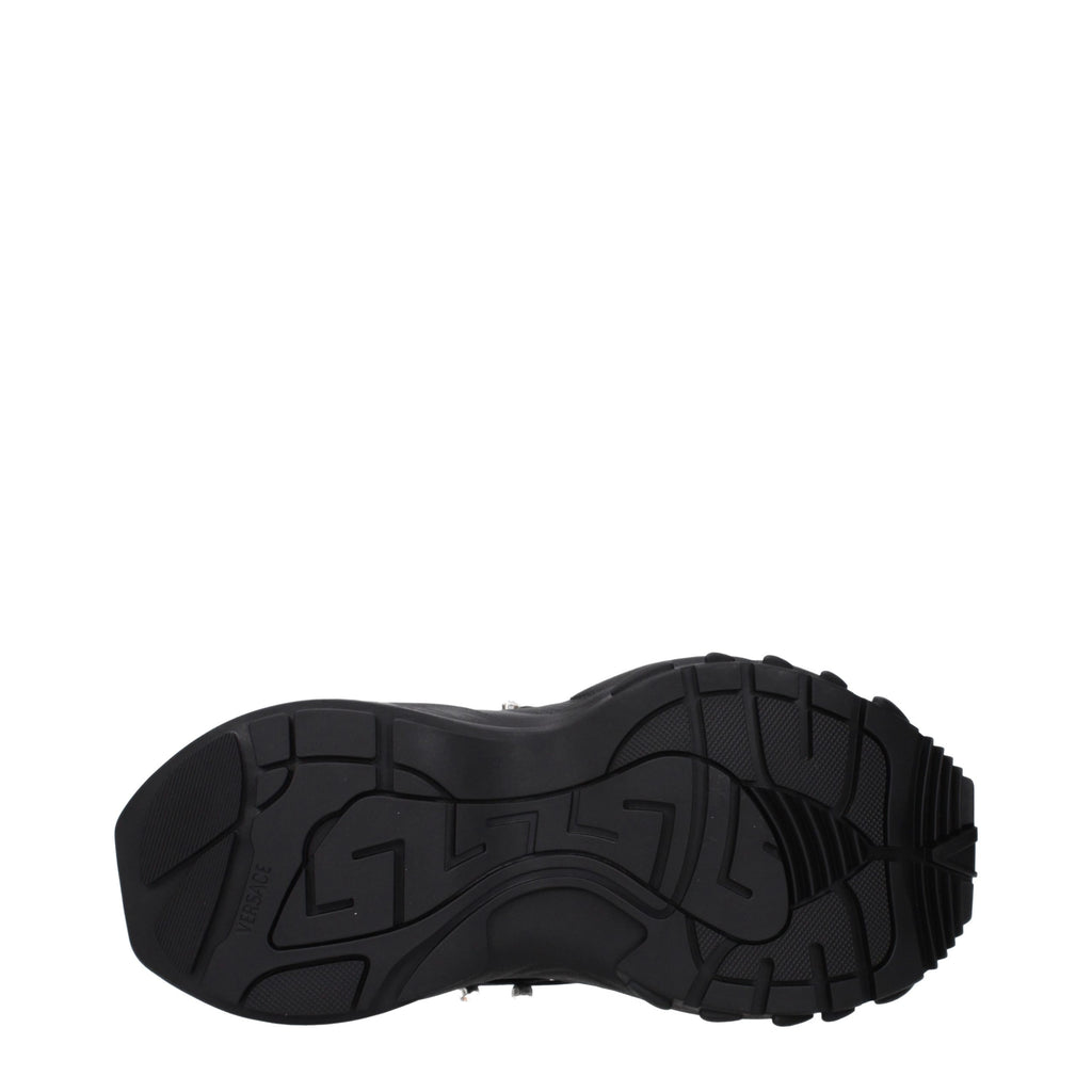 Versace Black Fabric Chunky Sneakers