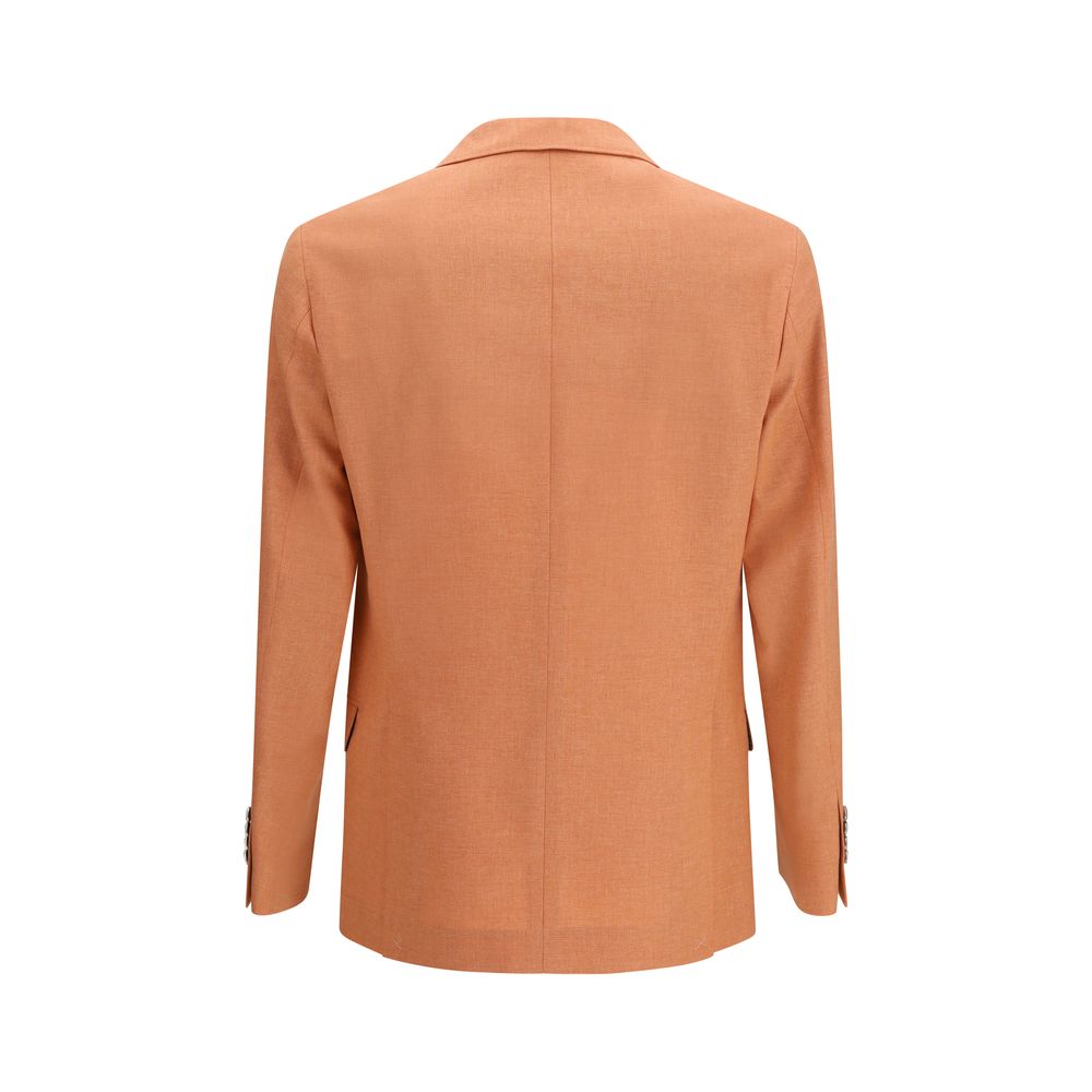 Brunello Cucinelli Orange Wool Oves Aries Blazer