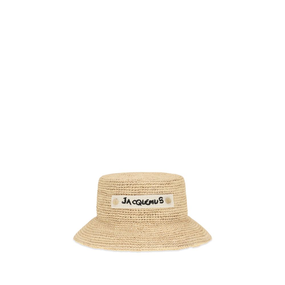 Jacquemus Beige Raffia Bucket Hat