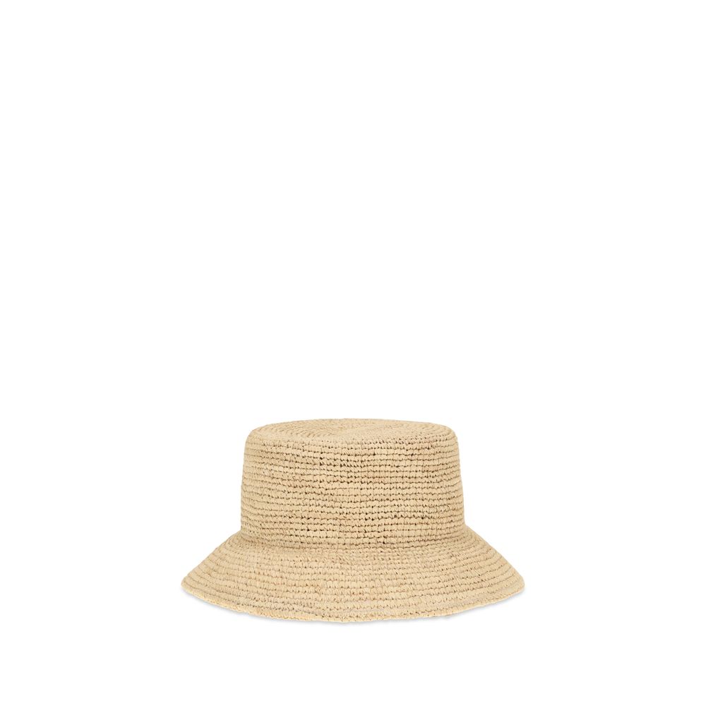 Jacquemus Beige Raffia Bucket Hat