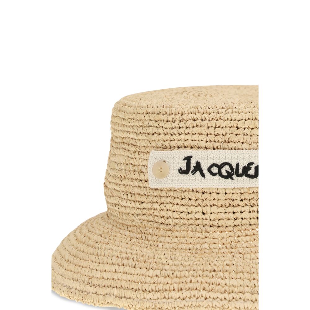 Jacquemus Beige Raffia Bucket Hat