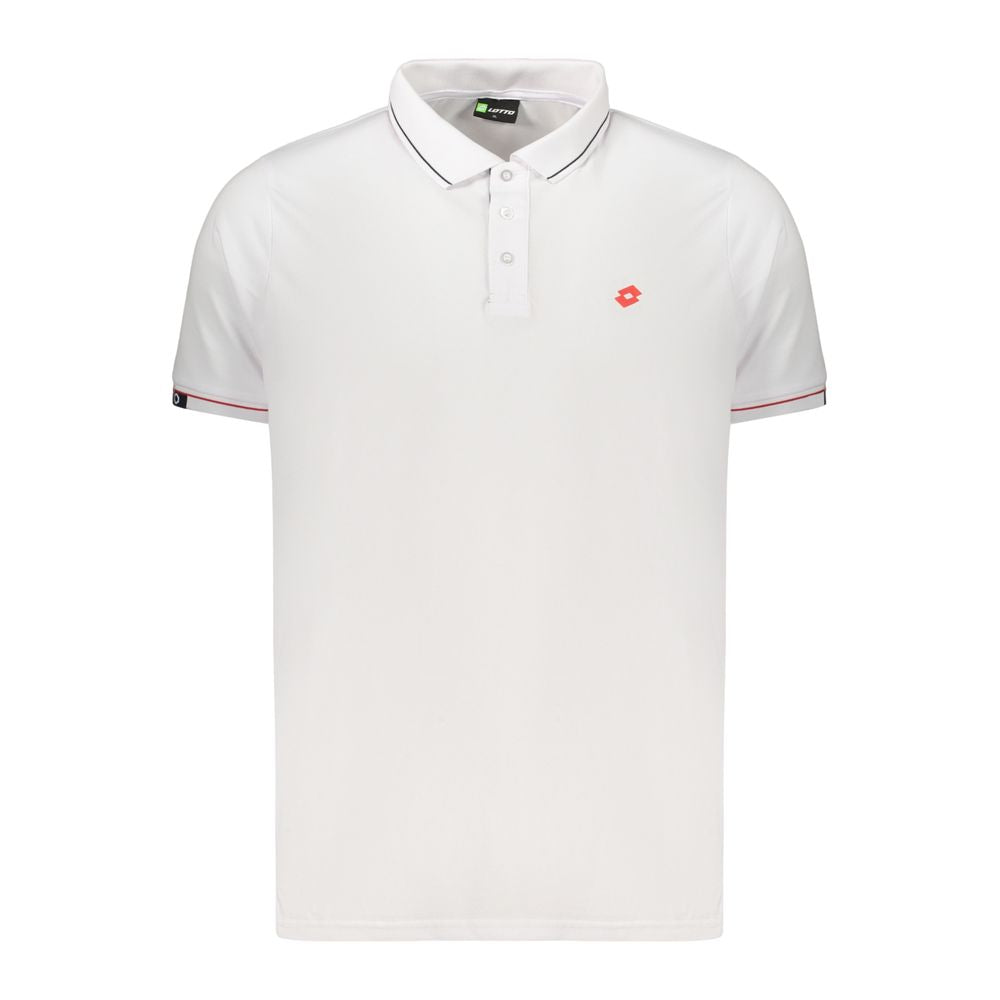 Lotto White Polyester Men's Polo Shirt