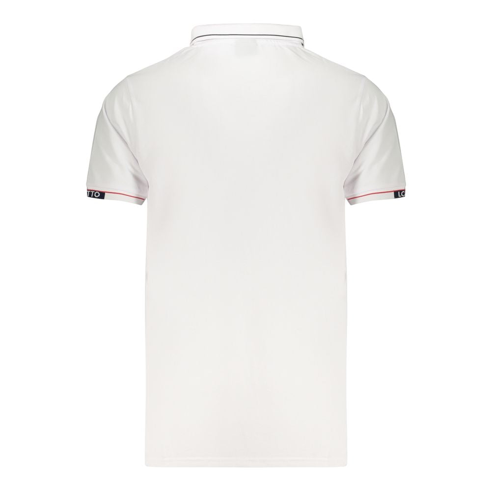 Lotto White Polyester Men's Polo Shirt