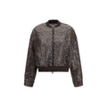 Brunello Cucinelli Brown Silk Bomber
