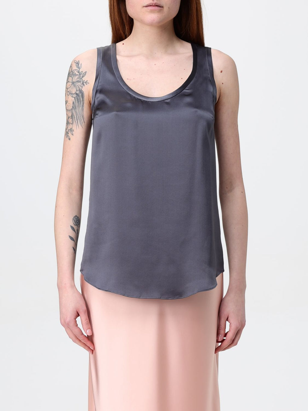 Brunello Cucinelli Bicolor Silk Tank Tops