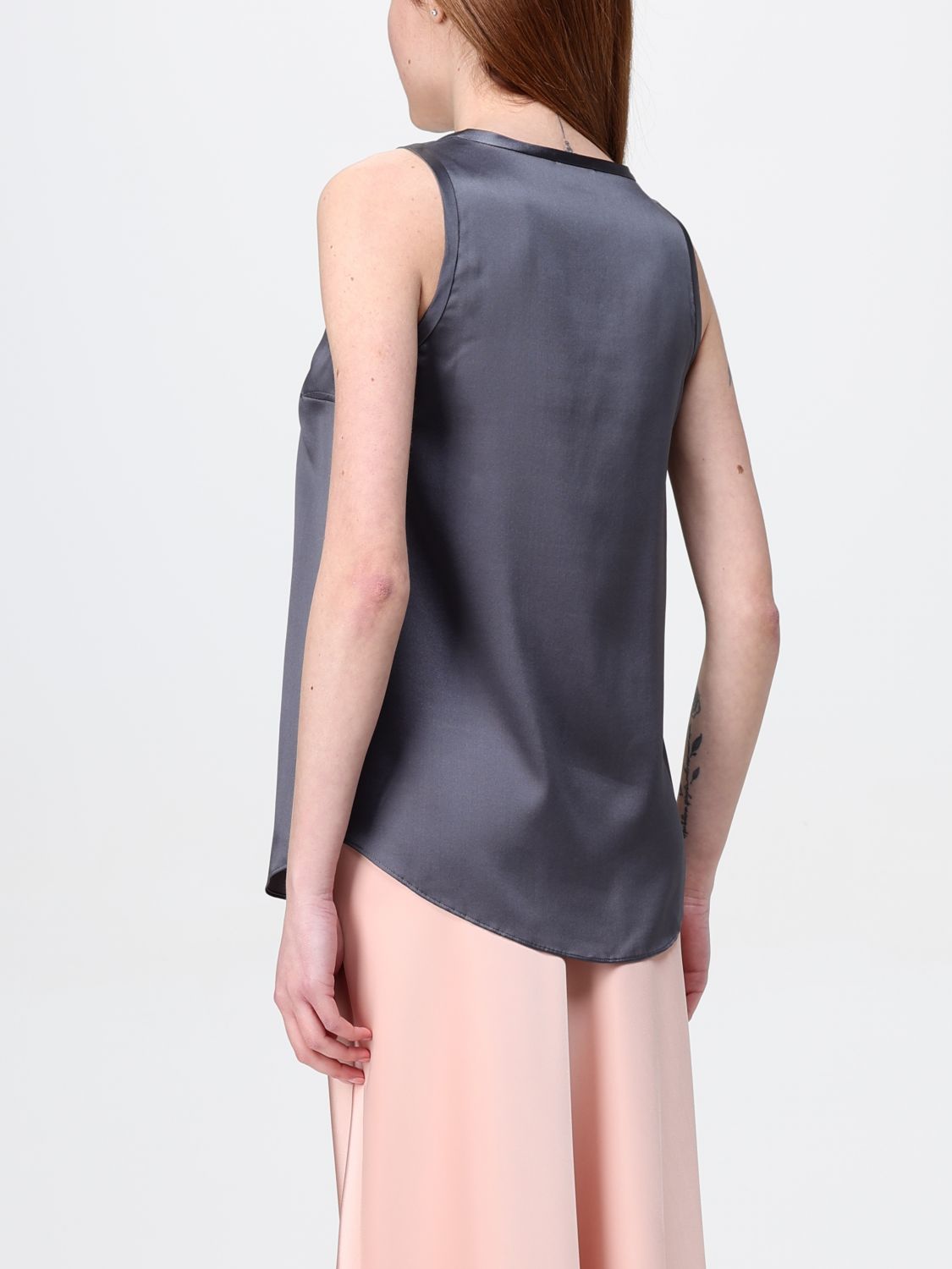 Brunello Cucinelli Bicolor Silk Tank Tops