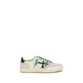 Premiata White Calf Leather Bos Taurus Low Top Sneakers