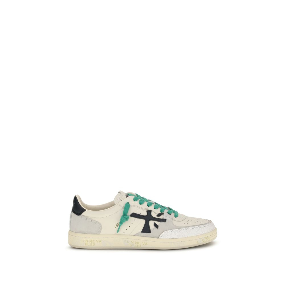 Premiata White Calf Leather Bos Taurus Low Top Sneakers