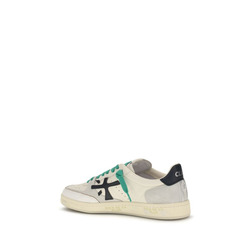 Premiata White Calf Leather Bos Taurus Low Top Sneakers